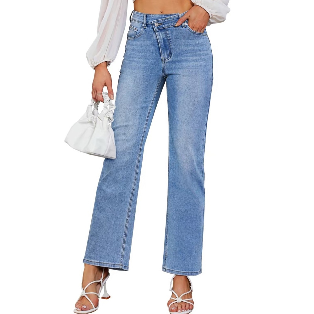 Genleck Women’s Crossover Hi waist Blue  Jeans Sz 4